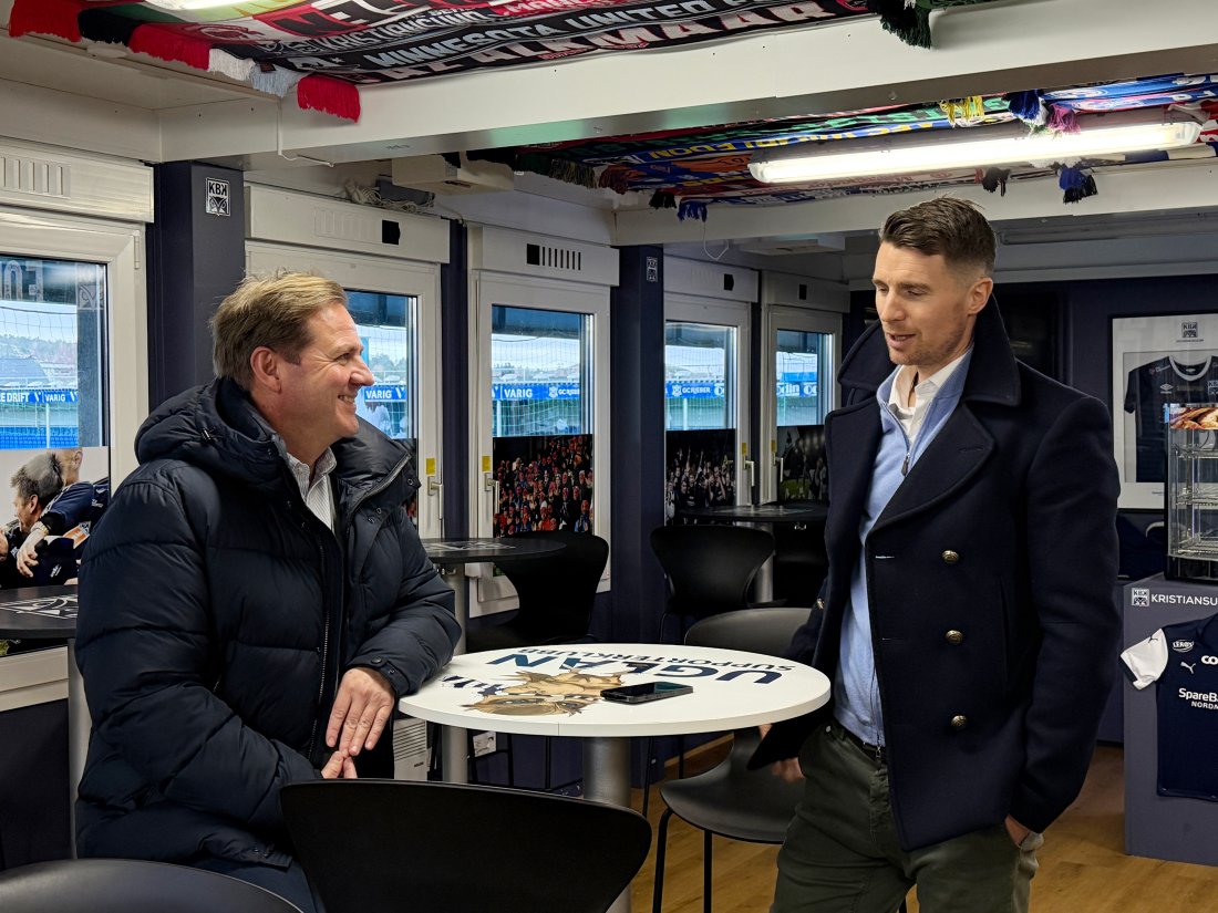 Christian Gauseth møtte Even Gaarde-Landre fra SpareBank 1 Nordmøre i Slatlem Corner.