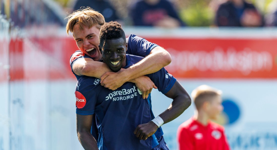 Pape Guèye scoret to mål mot Bodø/Glimt i april, men en god KBK-kamp holdt ikke til poeng. Vi får en ny sjanse i slutten av denne måneden. Foto: NTB