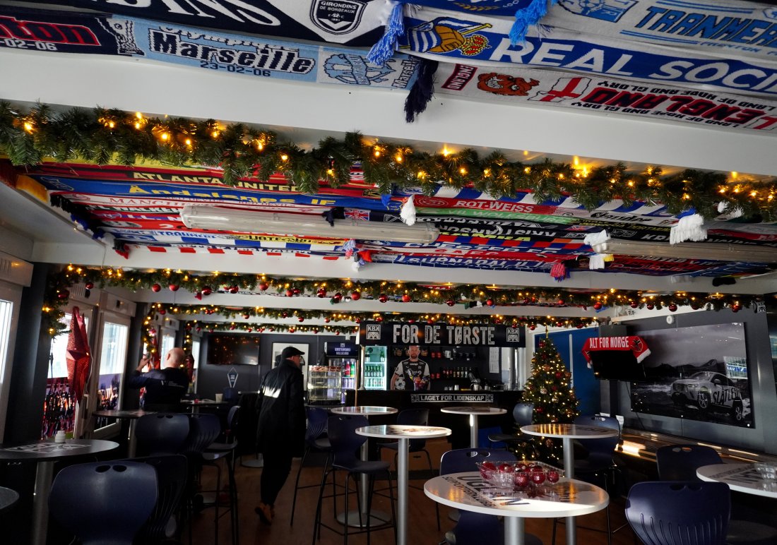 Ekstra koselig i stadionpuben nå før jul.